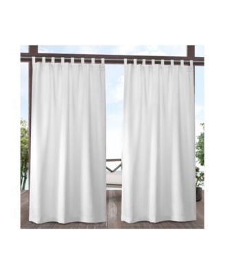 Cabana Solid Indoor/Outdoor Light Filtering, Hook-and-Loop Tab Top Curtain Panels (Set of 2)