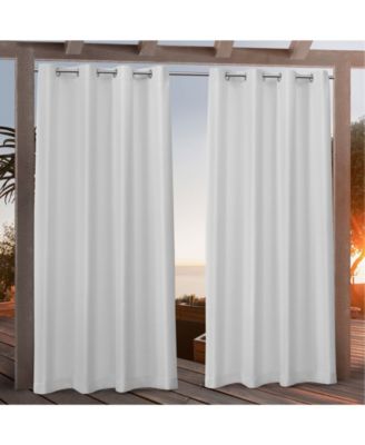 Exclusive Home Nicole Miller Canvas Indoor Outdoor Grommet Top Curtain Panel Pair In Pink