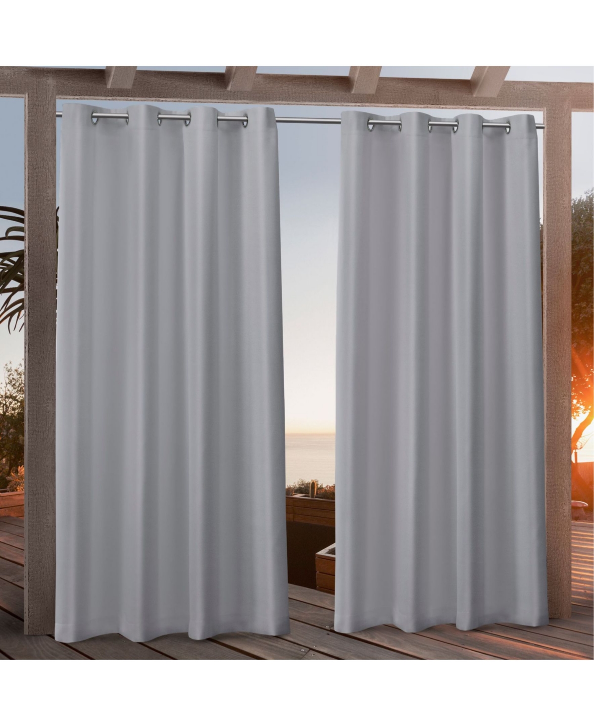 Canvas Indoor/Outdoor Grommet Top 54" X 84" Curtain Panel Pair - Orange