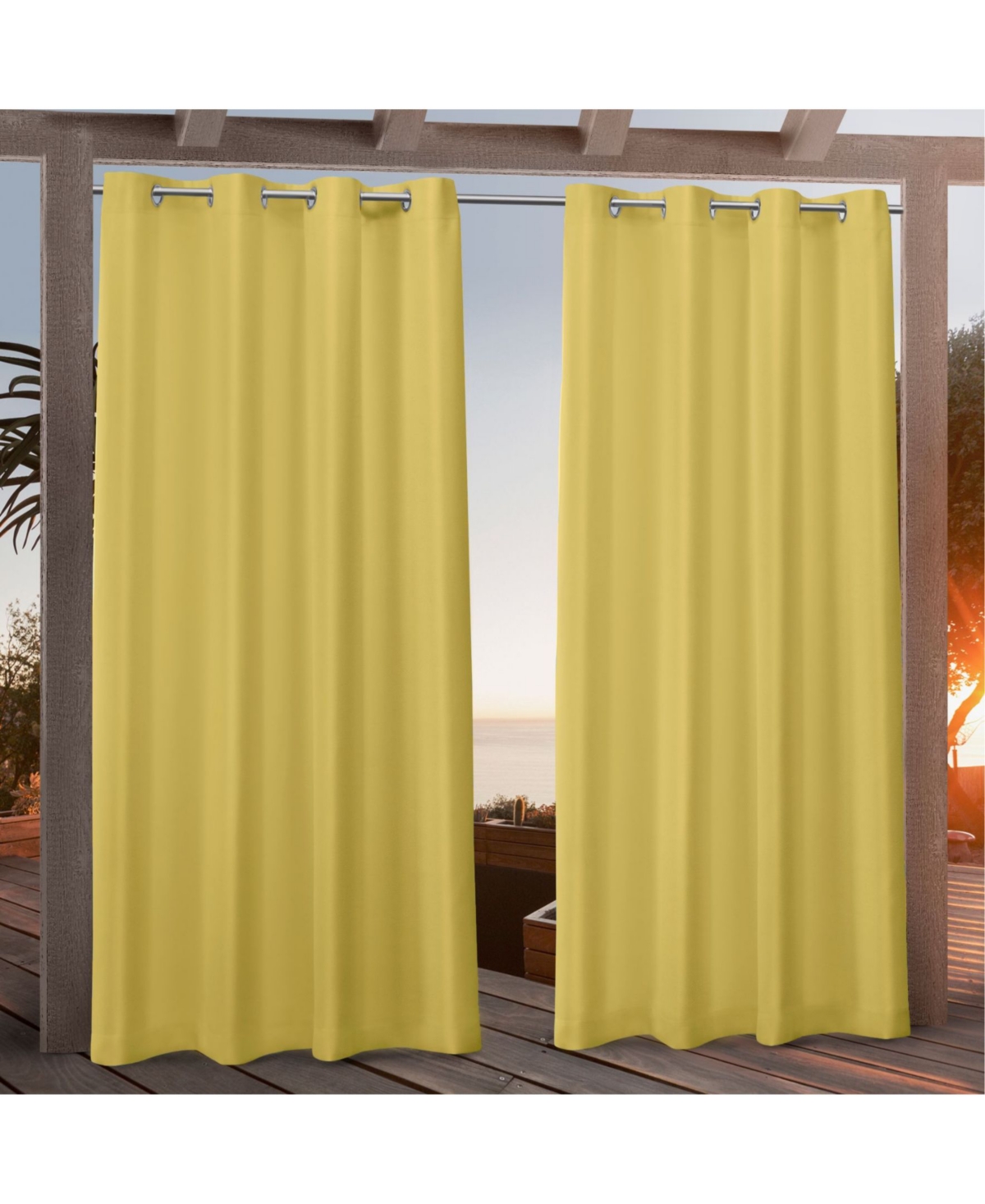 Canvas Indoor/Outdoor Grommet Top 54" X 84" Curtain Panel Pair - Orange