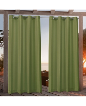 Exclusive Home Canvas Indoor/outdoor Grommet Top 54" X 84" Curtain Panel Pair In Green