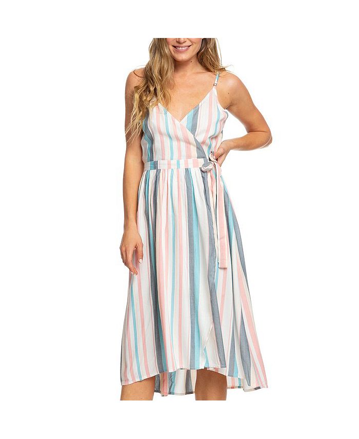 Roxy Juniors' Striped Surplice Dress - Macy's