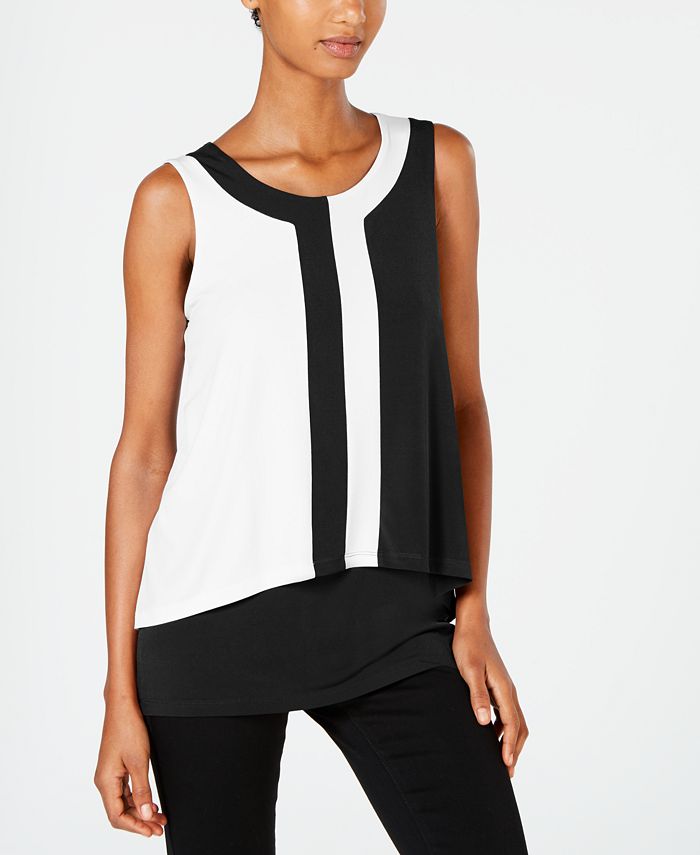Alfani Petite V Neck Sleeveless Top