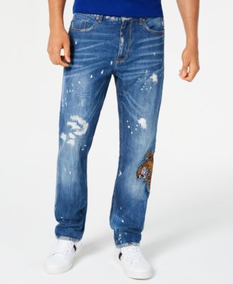 Sean John - Men's Slim-Fit Distressed Panther Jeans