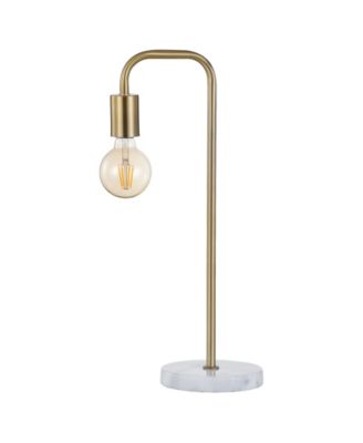 Axel 20.5" Minimalist Glam Gold Pipe Metal/Marble LED Table Lamp