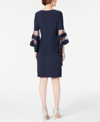 Rhinestone Faux-Wrap Dress