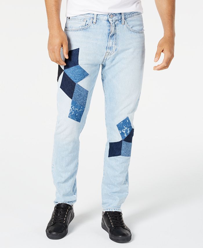 Calvin Klein Jeans Men's Athletic-Tapered Fit Stretch Quilted Appliqué  Jeans & Reviews - Jeans - Men - Macy's