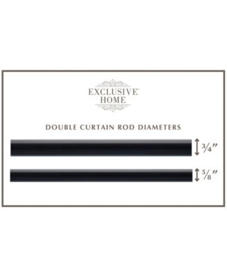 Prism Double Curtain Rod and Finial Set, 36"-72"