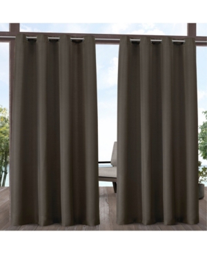 Exclusive Home Indoor/outdoor Solid Cabana Grommet Top Curtain Panel Pair, 54" X 96" In Dark Brown