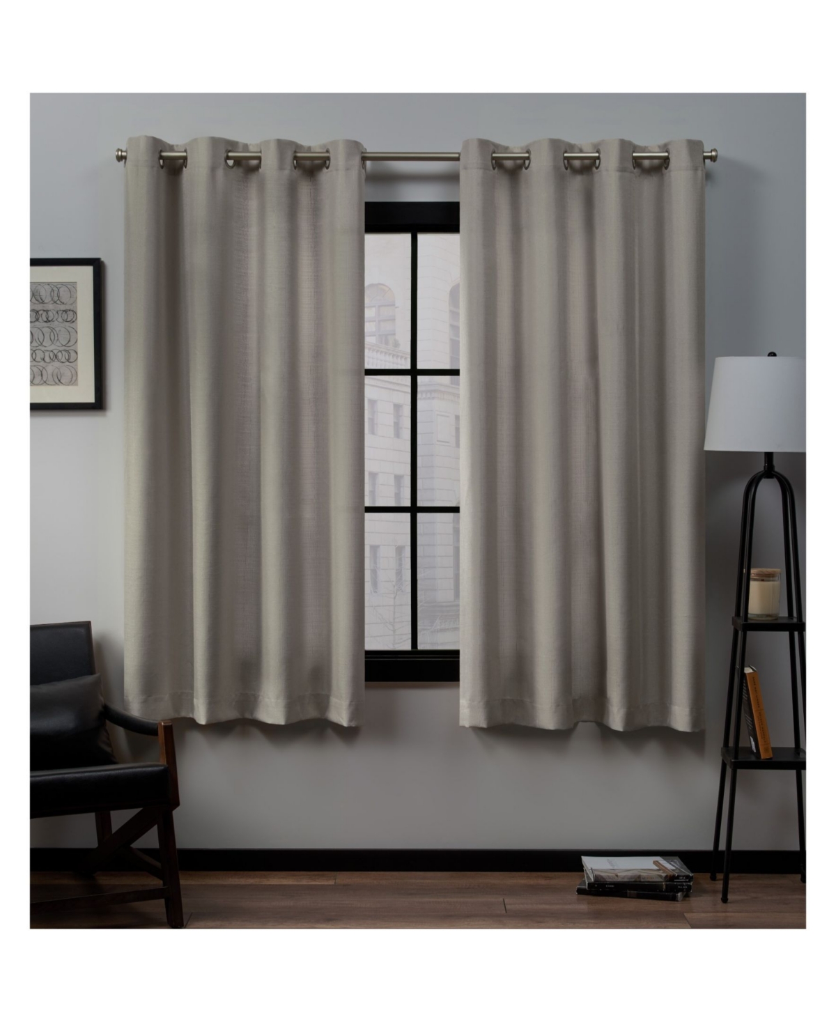Exclusive Home Loha Linen Grommet Top Window Curtain Panel Pair