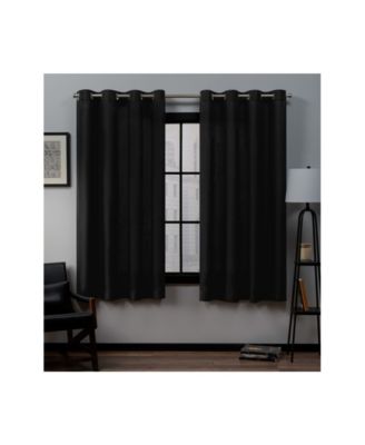 Loha Linen Grommet Top Window Curtain Panel Pair