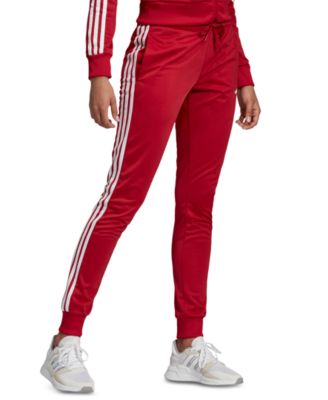 adidas 3 stripes pants red