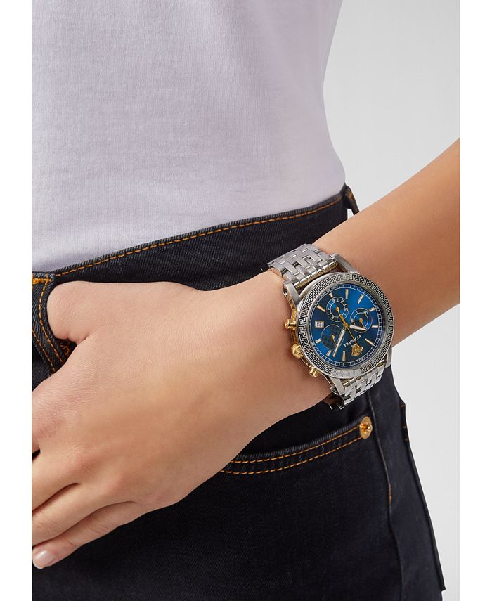 Versace Women's Swiss Chronograph Sport Tech Stainless Steel Bracelet
