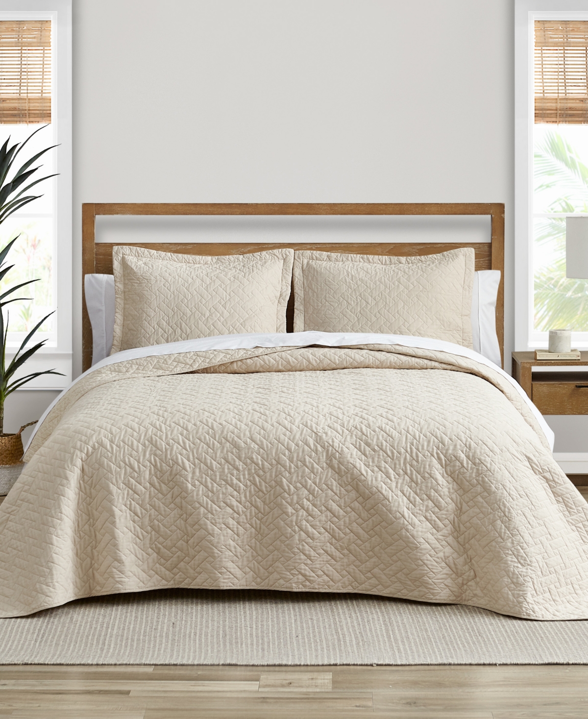Tommy Bahama Home Solid Reversible -Piece Quilt Set
