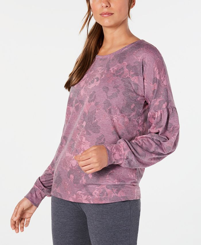 Ideology Floral Print Balloon Sleeve Sweatshirt Created for
