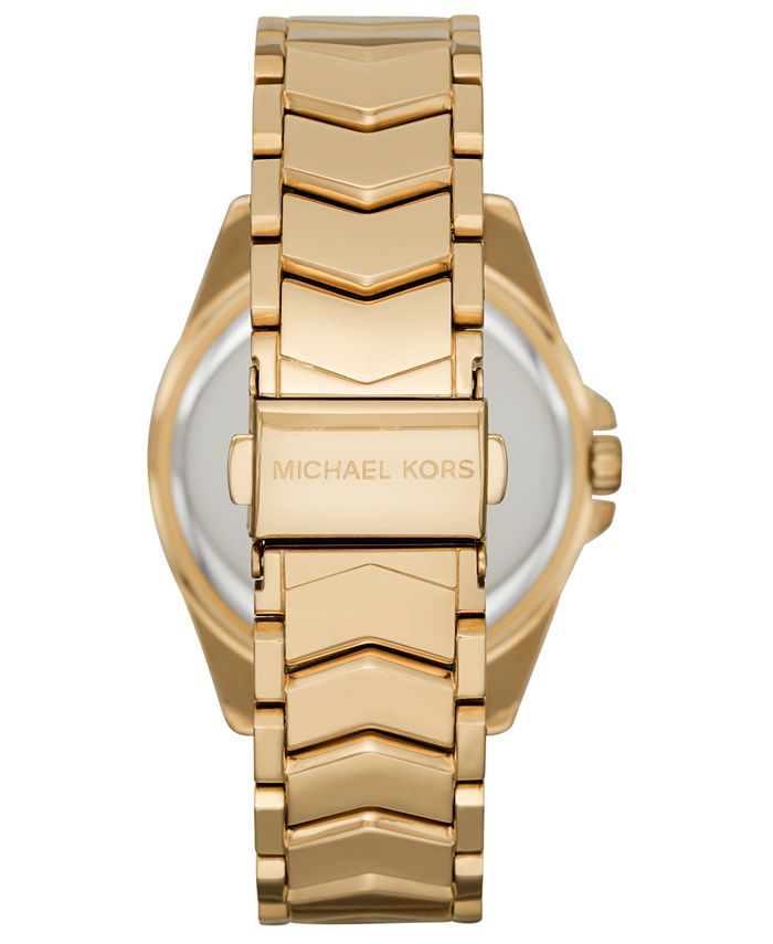 Michael Kors Women's Whitney Gold-Tone Stainless Steel Bracelet Watch ...