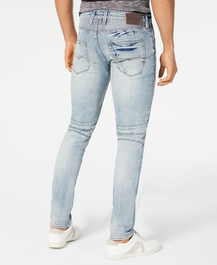 GUESS Men's Slim-Fit Moto Jeans - Macy's