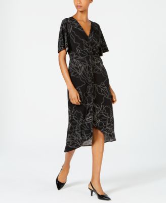 Alfani - Printed Twist-Front Midi Dress