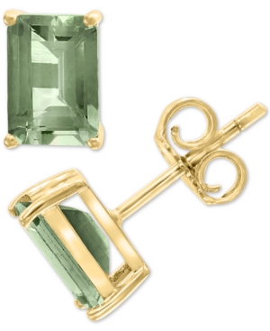 image of Effy Green Quartz (1-9/10 ct. t.w.) Stud Earrings in 14k Gold