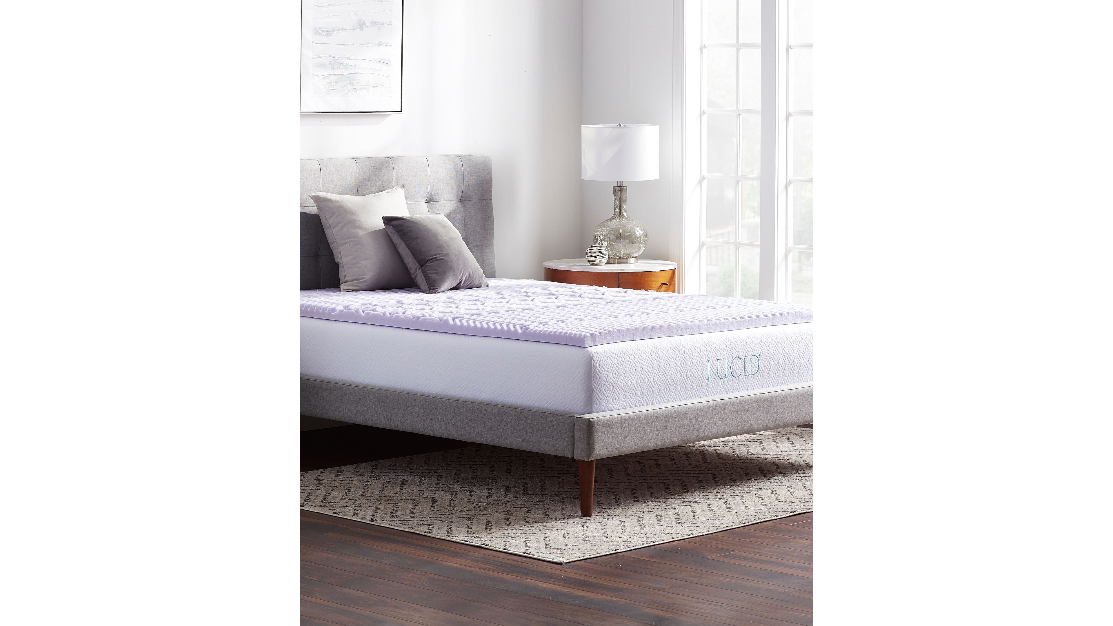 Lucid Dream Collection 5-Zone Lavender Memory Foam Mattress Topper, Twin Xl