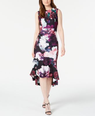 Calvin Klein Floral High-Low Dress 