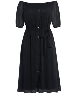 City Chic Trendy Plus Size Button Through Dress