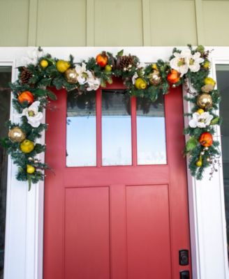 Village Lighting 9' Pre-Lit LED Garland - Magnolia Orchard