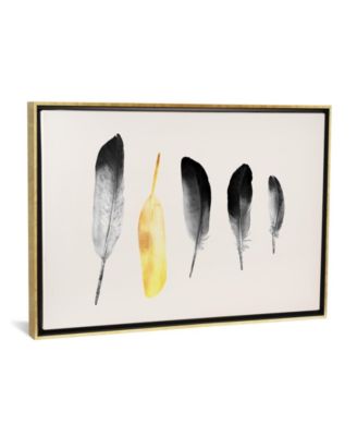 Golden Feather by Andreas Lie Gallery-Wrapped Canvas Print - 26" x 40" x 0.75"