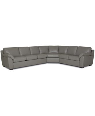Lothan 3-Pc. Leather Queen Sleeper Sectional Sofa, Created for Macy's