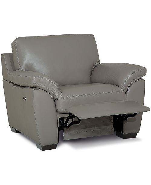 Furniture Lothan 41 Leather Power Footrest Recliner Created For