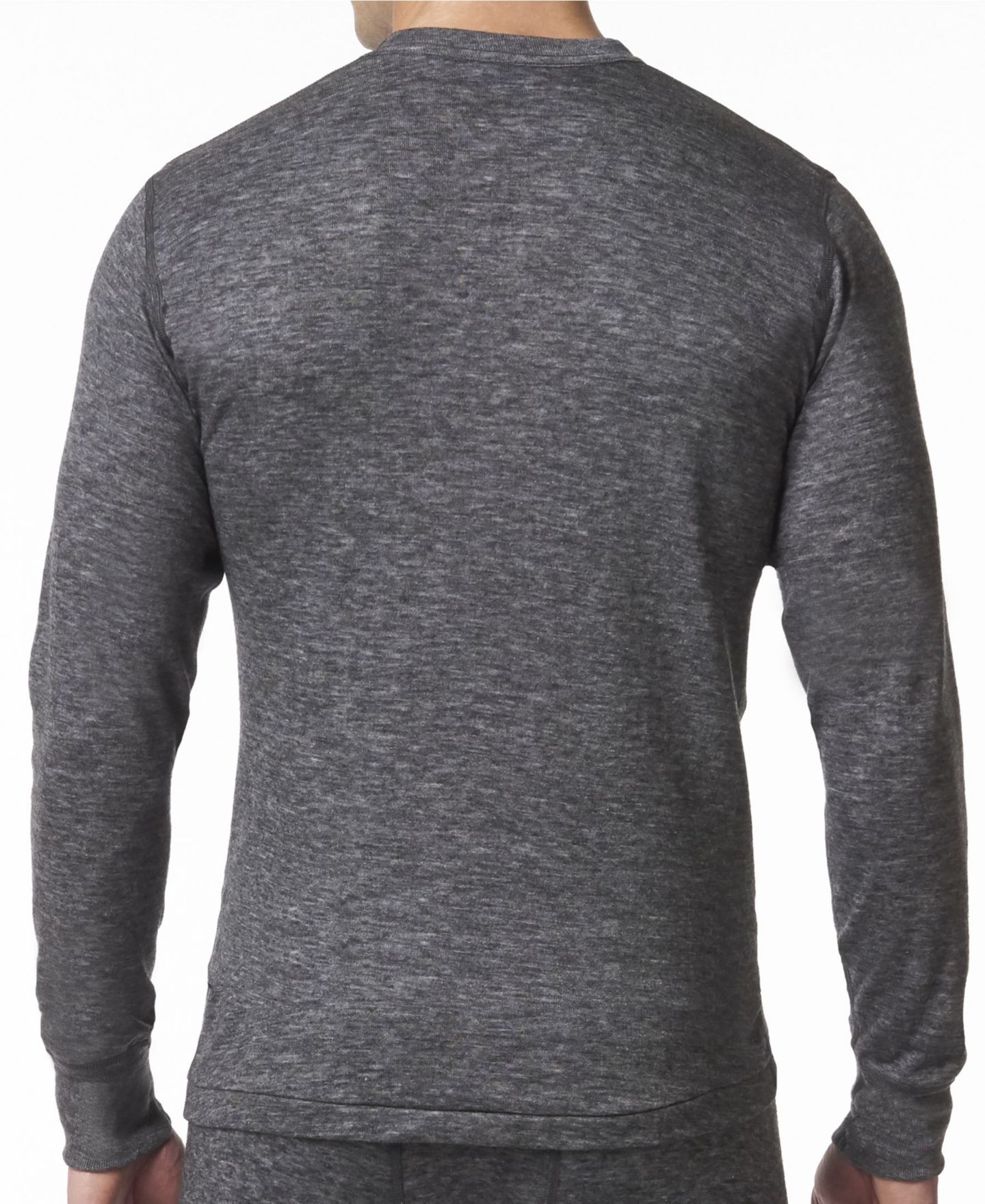 Мужская рубашка Stanfield's 2 Layer Merino Wool Blend Thermal Long Sleeve, цвет: Угольный — фото 2
