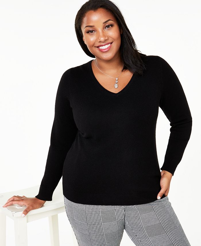 Charter Club Plus Size V Neck Cashmere Sweater Created For Macys Macys