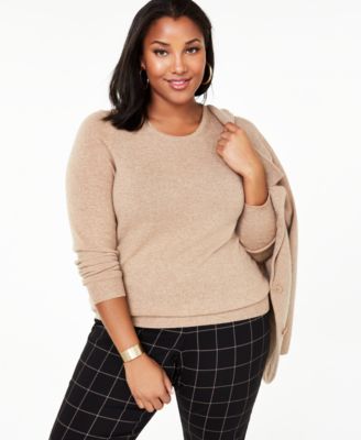 macys cashmere sweaters plus size