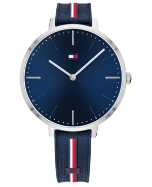 image of Tommy Hilfiger Women-s Blue Silicone Strap Watch 38mm