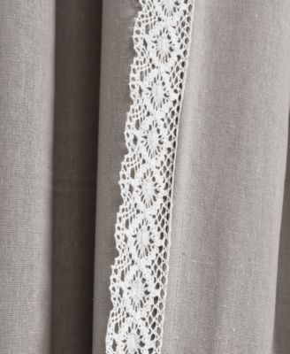 Lush Decor Rosalie Light Filtering Window Curtain Panels, Pair, 54" W x 95" L, Light Gray - Lace Curtains for Living Room - Vintage