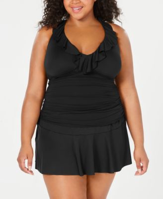 plus size ruffle top swimsuit