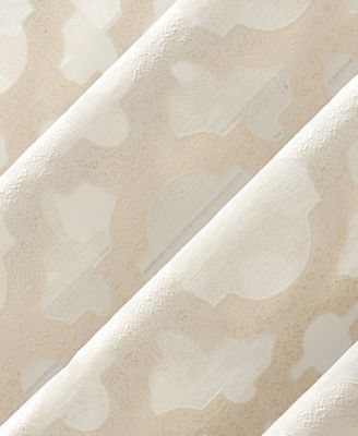 Yvette Trellis Jacquard Sheer Rod Pocket Curtain Panel