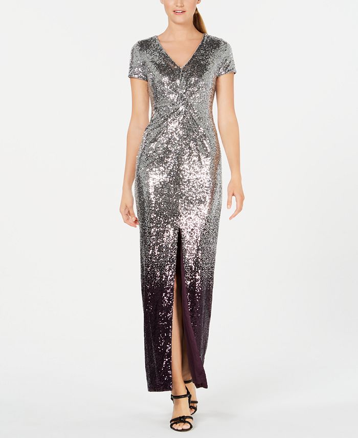 Calvin Klein Ombré Sequin Gown Macys