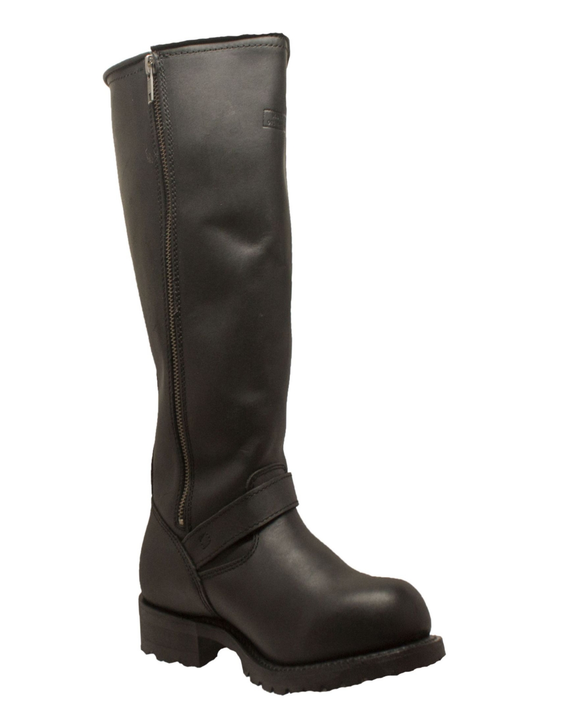 RideTecs Men's 16" Engineer Zipper Biker Boot Black - Black