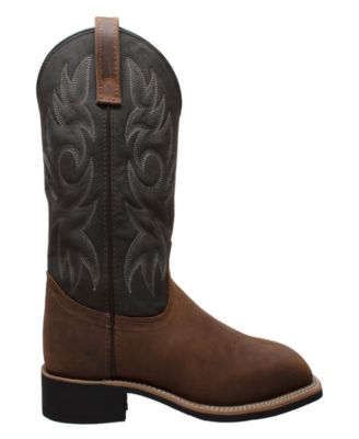 Men's 12" Work Western Square Toe Black/Brown