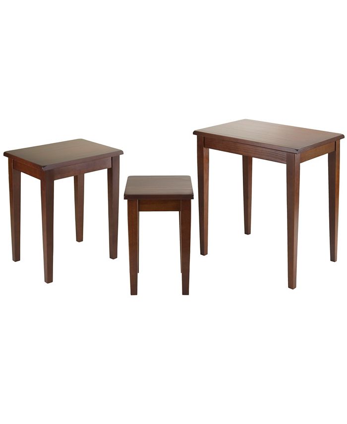 Winsome Regalia Set 3 Tavolini A Nido | Noce, Compensato Di Faggio | Design Salvaspazio Per Soggiorno | Impilabili E Versatili - 3
