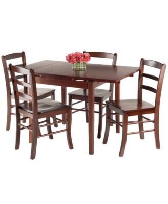 Pulman 5-Piece Extension Table with Ladder Back Chairs Set