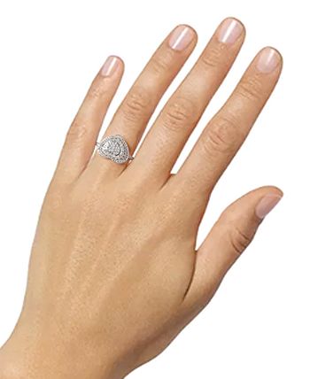 Macy's Diamond Heart Cluster Ring (1/2 ct. t.w.) in 14k White
