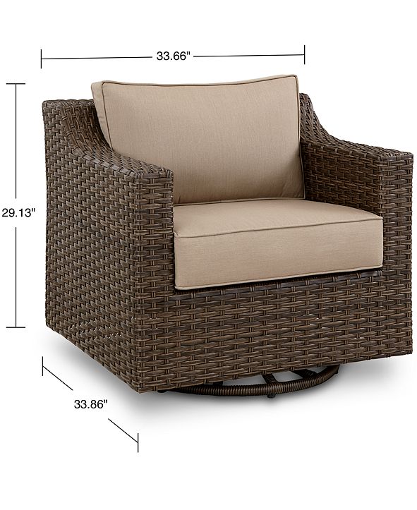 Furniture Camden Wicker Outdoor Swivel Chair, Created for ...