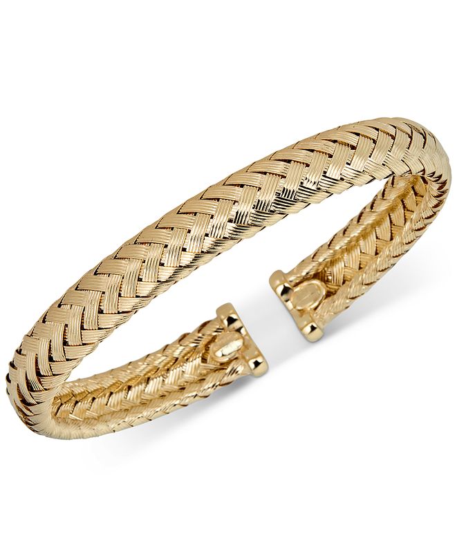 Italian Gold Braided Cuff Bracelet in 14k Gold & Reviews - Bracelets ...