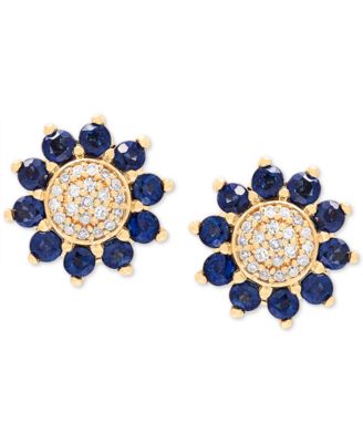 macy's sapphire and diamond earrings