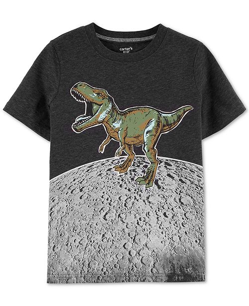 Carter S Little Big Boys Dino Print Glow In The Dark T Shirt