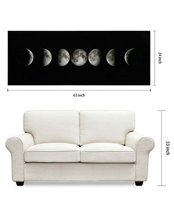 Empire Art Direct Moon Frameless Free Floating Tempered Glass Panel Graphic  Wall Art, 24 x 63 x 0.2, Ready to Hang 