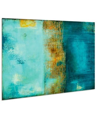 'Castle Court' Frameless Free Floating Tempered Art Glass Wall Art - 48" x 32''