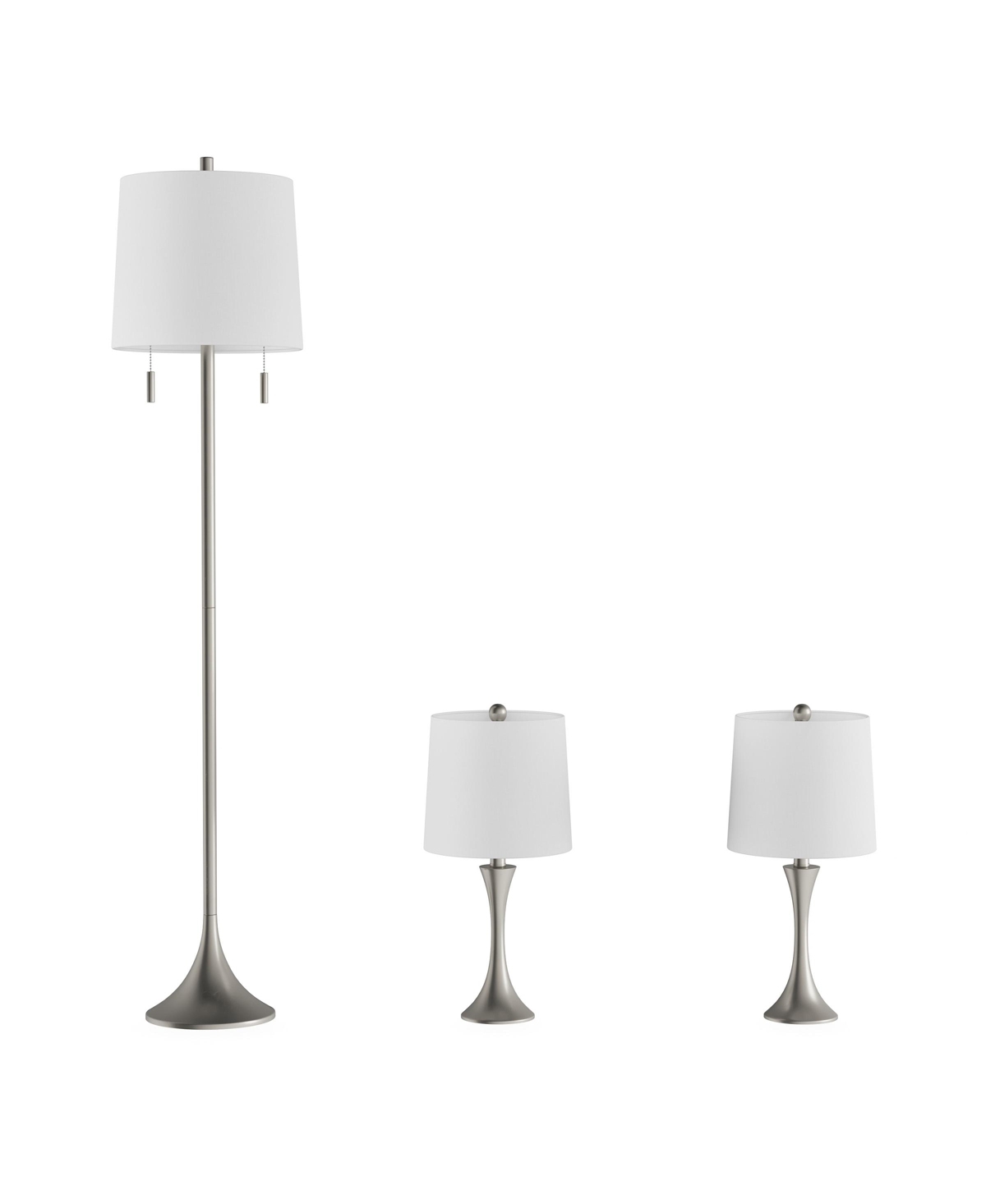 Shop Lavish Home Table And Floor Lamps In Silver,ivory